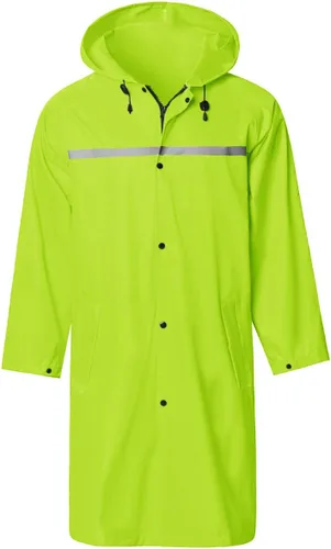 Chaqueta de lluvia de seguridad larga con capucha para hombre, impermeable, poncho de emergencia