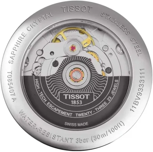 Miniatura 6 de Tissot T0854071105100 T Classic Powermatic Reloj de plata automático suizo con pantalla analógica para hombre, PlataNegro, Reloj automático