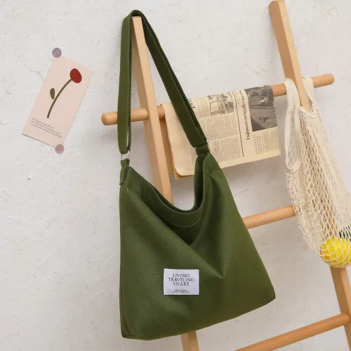 Miniatura 96 de Covelin - Bolsa de hombro informal de lona para mujer, estilo bohemio y retro, bolsa de mano, bolso cruzado, tamaño grande