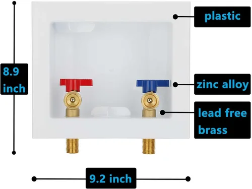 Miniatura 4 de LI-510-11 - Caja de salida para lavadora (1 unidad) con drenaje central, entrada de hilo o sudor de 1/2 pulgada x salida de 3/4 pulgadas, rosca