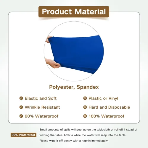 Miniatura 5 de Mantel de mesa rectangular de 4 pies con ajuste elástico, mantel de elastano elástico de 4 pies para mesa, mantel elástico de spandex para cocina