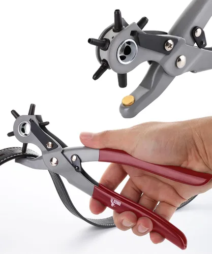 Miniatura 11 de UNCO- Herramienta de perforación de cuero para perforación, 5/64", 3/32", 7/64", 1/8", 5/32", 3/16" 6 Different Hole Sizes, Durable Hole Punch for