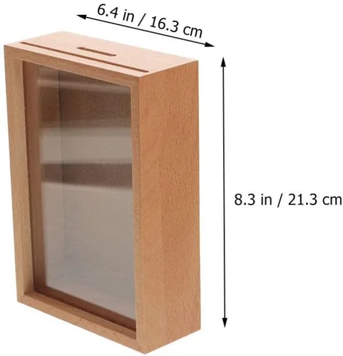 Miniatura 3 de Zerodeko Hucha para adultos, de madera, hucha para adultos, caja de fotos, caja de sombra para niñas, caja decorativa de sombra para el hogar
