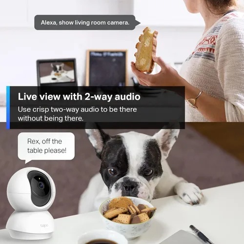 Miniatura 5 de TP-Link Tapo - Cámara de seguridad con inclinación para monitor de bebé, cámara para mascotas con detección de movimiento, 1080P, audio Blanco