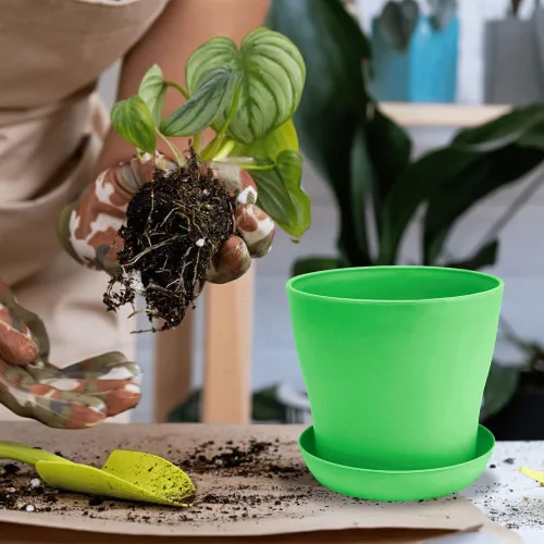 Miniatura 7 de OALCQ Macetas de 5 Pulgadas 24 Piezas, Macetas de Flores para Plantas de Interior, Macetas para Suculentas, Macetas Pequeñas con Drenaje, Macetas