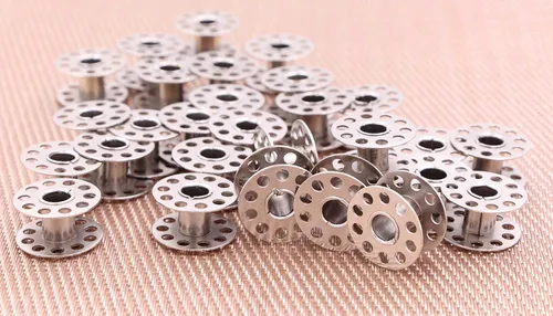 Miniatura 2 de Bobinas de máquina de coser – 30 unidades clase 15 bobinas de metal juego de bobinas de 0.787 in x 0.394 in accesorios de repuesto para máquinas