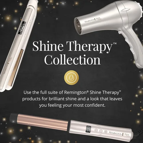 Miniatura 7 de REMINGTON Shine Therapy - Varita rizadora de barril recto de 1 pulgada con infusión de aceite de argán y queratina para ondas sueltas, incluye