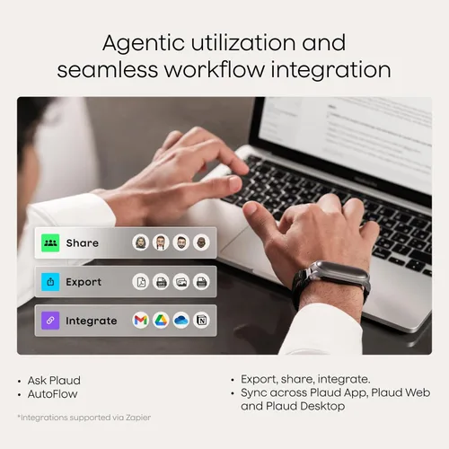 Miniatura 6 de Plaud Grabadora de voz NotePin, grabadora de voz AI, tomador de notas AI, transcribir y resumir AI, compatible con 112 idiomas, para reuniones, Gris