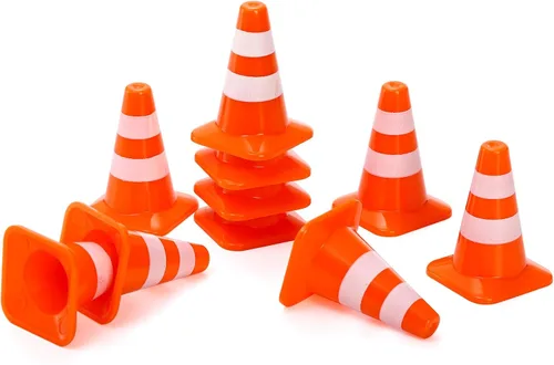 Miniatura 4 de ZEAYEA 30 mini conos de tráfico de plástico, conos de entrenamiento de 1.4 pulgadas, señales de tráfico, mini conos de seguridad vial para mesa