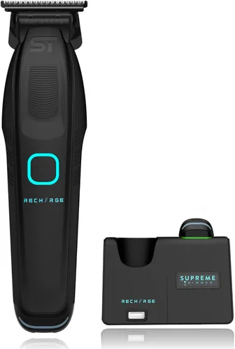 Supreme Trimmer Recharge ST777 - Recortadora de barbero profesional con 2 baterías extraíbles | Motor de 8000 RPM, cuchillas DLC de espacio cero,
