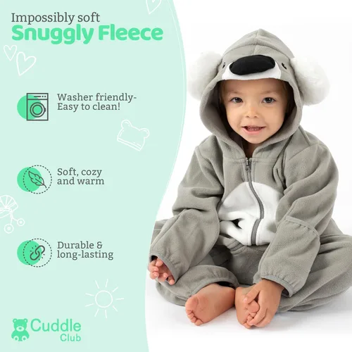 Miniatura 23 de Enterizo de vellón para bebé, rómper de una sola pieza con capucha para niños, ropa para exteriores, chaqueta infantil