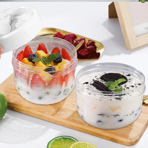 Miniatura 5 de 2 recipientes de avena para toda la noche con tapas, cuchara de 20 onzas, tarros portátiles de yogur de plástico, tazas de desayuno para adultos, 2