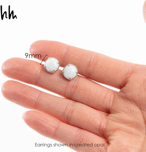 Miniatura 4 de Nicole Miller Fine Jewelry - Juego de aretes redondos de piedra natal de 2.75 quilates, joyería de piedras preciosas de 0.354in para mujer en plata