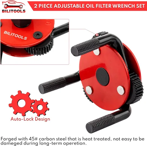 Miniatura 5 de Bilitools herramienta de extracción de filtro de aceite, juego de llave de filtro de aceite universal ajustable de 2-1/2 a 4 pulgadas y de 3 a 5-1/8