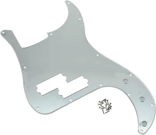 Miniatura 15 de KAISH: Golpeador de 13 agujeros estilo P Bass, placa de rasguño para bajo PB, rejilla negra/blanca para Fender Precision Bass de EE. UU./México