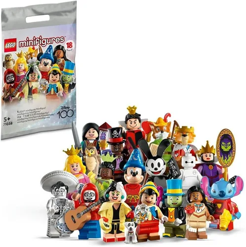 LEGO 71038 Disney Edition Minifiguras 100, 1 de 18 personajes para coleccionar, Mickey Aprendiz de Hechicero, Stitch, Mulan y más (unidad