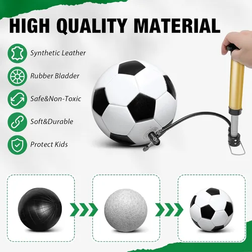 Miniatura 3 de Paquete de 2 pelotas de fútbol desinfladas con bomba para regalos de Navidad de 4 a 14 años, tamaño 3, tamaño 4, 5 artículos, ofertas a granel