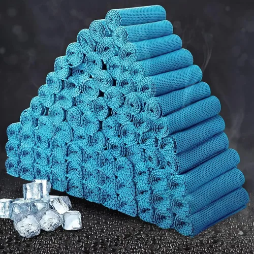 Miniatura 29 de Honoson Toalla de enfriamiento a granel – Toallas frescas para cuello y cara, microfibra transpirable y deportiva para gimnasio, yoga, viajes, Azul