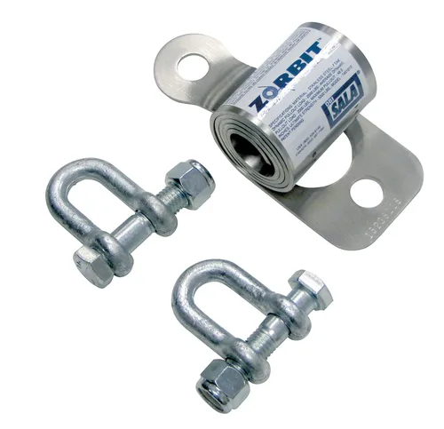 3M DBI-SALA 7401031 Zorbit Componente de sistema de línea de vida horizontal, absorbedor de energía con dos grilletes y sujetadores, color plateado
