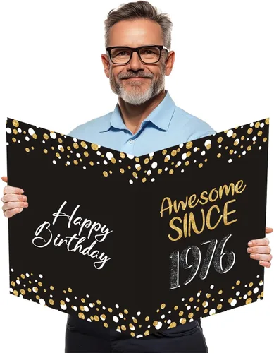 Miniatura 24 de Idealmuzik Tarjeta Jumbo de Feliz 10º Aniversario – Tarjeta de Felicitación de Congratulaciones Grande Plegada de 14x22 Pulgadas con Sobre, Tarjeta