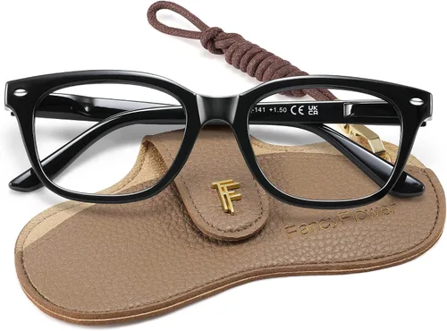 Square Reading Glasses for Women - Blue Light Blocking Readers - Amber Mist