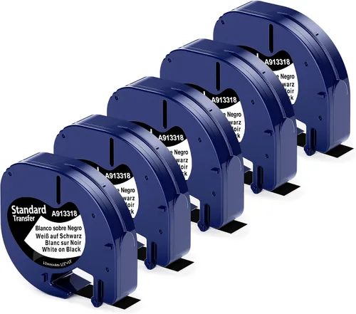 Miniatura 11 de Paquete de 4 cintas adhesivas de plástico transparente compatibles con Dymo Letratag 16952 S0721530 de 0.472 in x 13.1 ft 1/2 pulgadas x 13 pies
