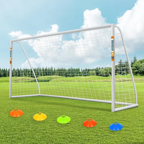 Miniatura 11 de ORIENGEAR Soccer Goal, 12x6/10x6.5/8x6/6x4 Full Size Soccer Goals for Backyard, Soccer Net with Training Discs, Portable Soccer Goal for Kids and