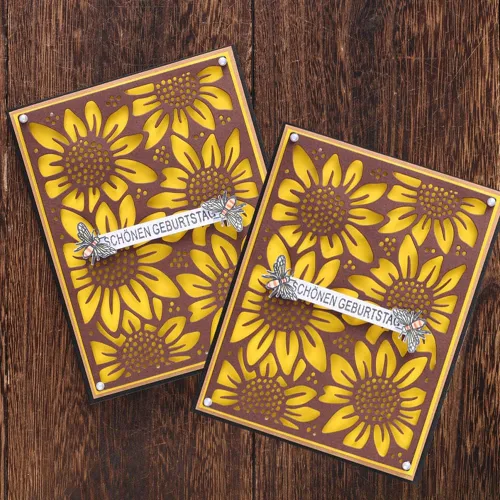 Miniatura 5 de COMFEELING Troqueles de metal con diseño de girasol para hacer tarjetas, plantilla de marco para manualidades, álbum de fotos, álbum de recortes