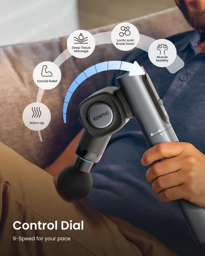 Miniatura 3 de RENPHO Pistola de masaje plegable con mango de extensión para espalda, regalo del día del padre, ángulo ajustable de 0-90°, apto para FSA