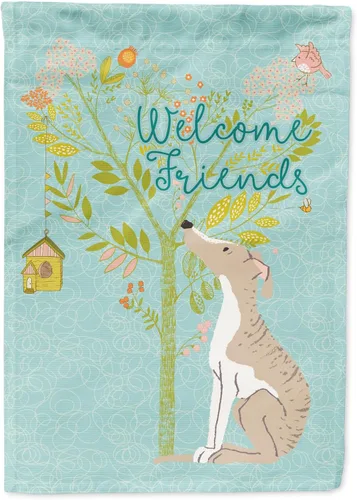 Miniatura 29 de Caroline's Treasures BB7594GF Bandera de jardín de Husky siberiano con texto en inglés "Welcome Friends" - Bandera decorativa para patio exterior