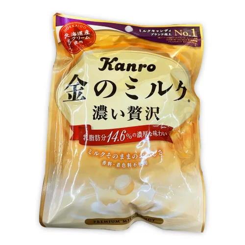 Kanro Kin - Caramelo sin leche (2.82 oz). Dulce de leche duro y cremoso con un ligero sabor caramelizado. (TCS-13 L-3) - Paquete de 3