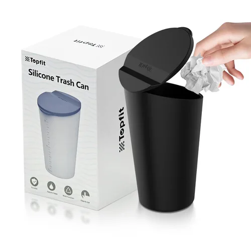BMZX Bote de basura para automóvil con tapa, soporte para tazas pequeño, bolsillo para puerta, contenedor de basura para auto en casa y oficina,