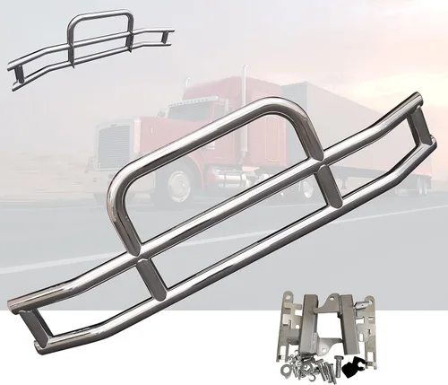 Protector de parachoques de ciervo de acero inoxidable pulido 304 w/soporte para Kenworth T680 13-21