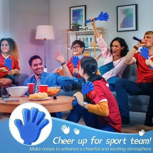 Miniatura 3 de 36 pinzas de mano color azul rey de 7.5 pulgadas para hacer ruido, regalos de fiesta, plástico para fiestas, eventos deportivos, bailar, bailar