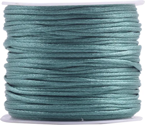 Miniatura 66 de KONMAY 80 Yardas 1.0mm Cordón Rattail de Nylon Satén Seda Trim Hilo para Cuentas para Nudos Chinos, Kumihimo, Trabajo con Cuentas, Macramé, 2-Azul