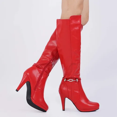 Miniatura 6 de DREAM PAIRS Botas de tacón alto hasta la rodilla para mujer