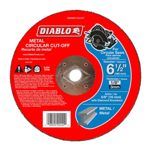 Miniatura 4 de Diablo Disco de corte de metal de diamante para metal, durabilidad extrema y larga vida útil, segmentado, 5 pulgadas de diámetro, eje de 7/8
