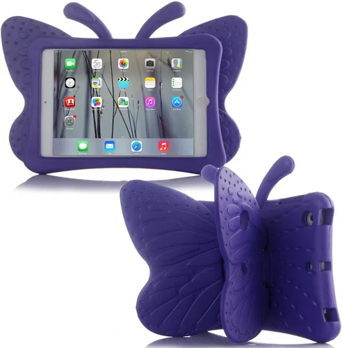 Miniatura 12 de Simicoo Funda de mariposa 3D para iPad 10.2 9 8 7 niños con soporte Lite de espuma EVA a prueba de golpes resistente funda para tableta para niñas