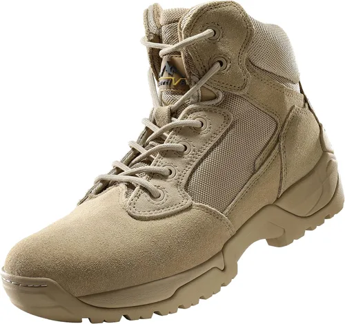Miniatura 2 de NORTIV 8 Mens Military Tactical Work Boots Side Zip Outdoor Hiking Leather Motorcycle Combat Boots