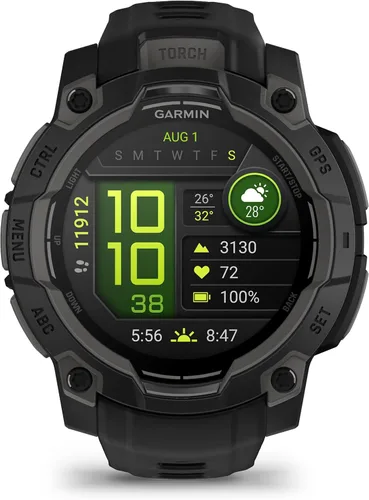 Miniatura 6 de Garmin Instinct® 3 50mm, pantalla AMOLED, reloj inteligente GPS resistente para exteriores, bisel reforzado con metal, linterna incorporada, hasta