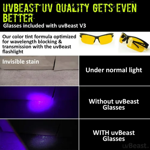 Miniatura 6 de uvBeast V3 385-395nm Linterna UV de luz negra - LEDs de banda ancha triple mejorados de alta potencia, mejores para uso profesional/comercial