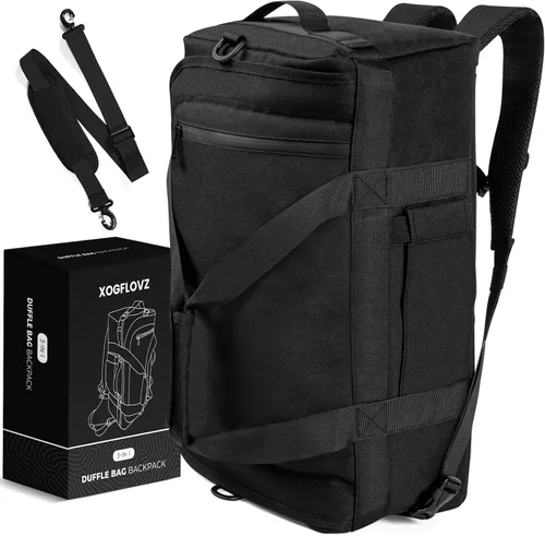 Miniatura 8 de Mochila de lona 3 en 1 con bolsillo para zapatos y portátil, portavasos, gimnasio ventilado y bolsa de viaje, Negro, Sobre el hombro/mochila/bolsa