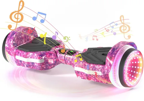Miniatura 9 de SIMATE Patinete, ruedas LED coloridas iluminadas, altavoces Bluetooth y APP, motores duales de 250W, velocidad máxima de 8.5 mph y alcance máximo