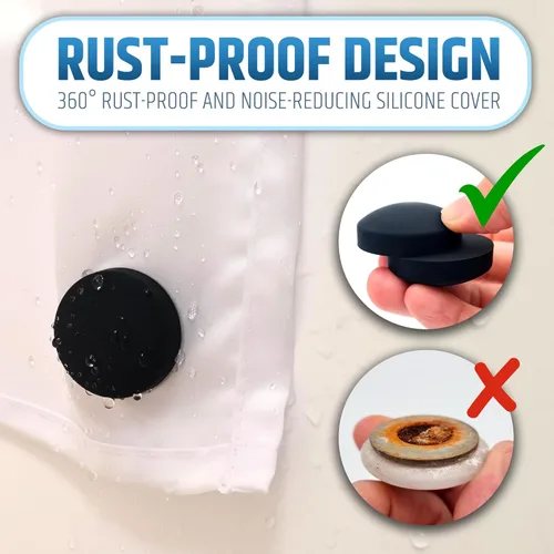 Miniatura 4 de Potentes Pesos Magnéticos Anti-Ondulación para Cortina de Ducha para una Experiencia de Baño Sin Salpicaduras - Envueltos en Silicona 360° - Nunca
