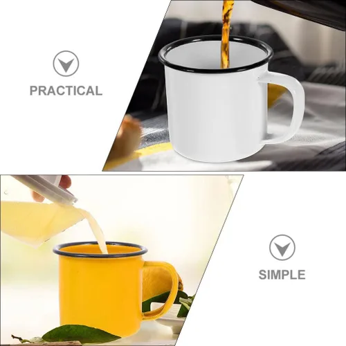 Miniatura 7 de YARNOW 4 tazas de café, taza de café de viaje esmaltada para reuniones familiares, picnics, barbacoas y más