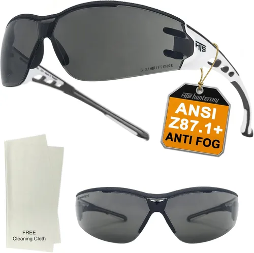 Miniatura 17 de HTS HUNTERSKY Gafas de seguridad de tiro envolventes U6 transparentes, antiniebla y antiarañazos, ligeras y súper flexibles con ANSI Z87.1