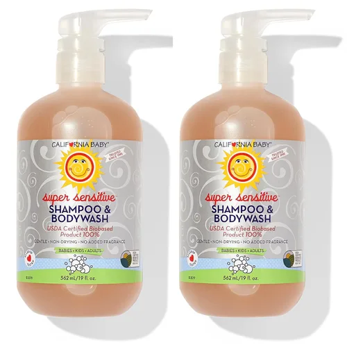 Miniatura 10 de California Baby Champú para bebé súper sensible + lavado de bebé, 100% a base de plantas, gel de baño sin perfume para pieles sensibles