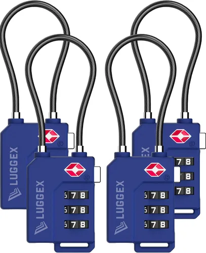Miniatura 12 de LUGGEX Cerraduras TSA para equipaje, cerraduras de maleta aprobadas por la TSA, cerraduras de equipaje, facilidad de uso y duraderas, Negro, Paquete