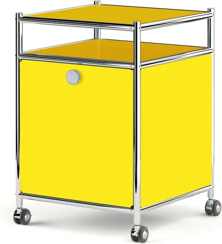 Miniatura 13 de Elegante carrito de almacenamiento mate con altura de 22.8 pulgadas, mesa auxiliar perfecta, mesita de noche, gran capacidad con puerta de solapa