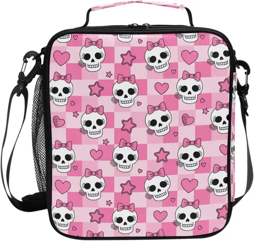 Miniatura 26 de MNSRUU Bolsas de almuerzo para niños y niñas, Doodle Kawaii Conejo, reutilizable, aislada, kit de bolsa térmica para comidas, bolsa organizadora